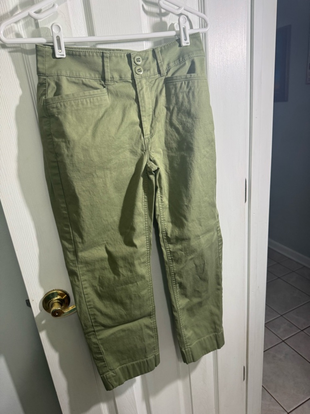 LOFT Olive Green Pants with Label Detail